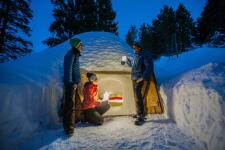 Sleep under igloo in mountains Annecy