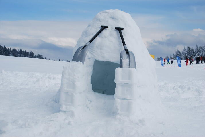 igloo challenge in the Alps 